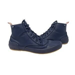Keds Rain Boots Scout Splash Wx Womens Size 9 Navy Blue High Top Lace Up